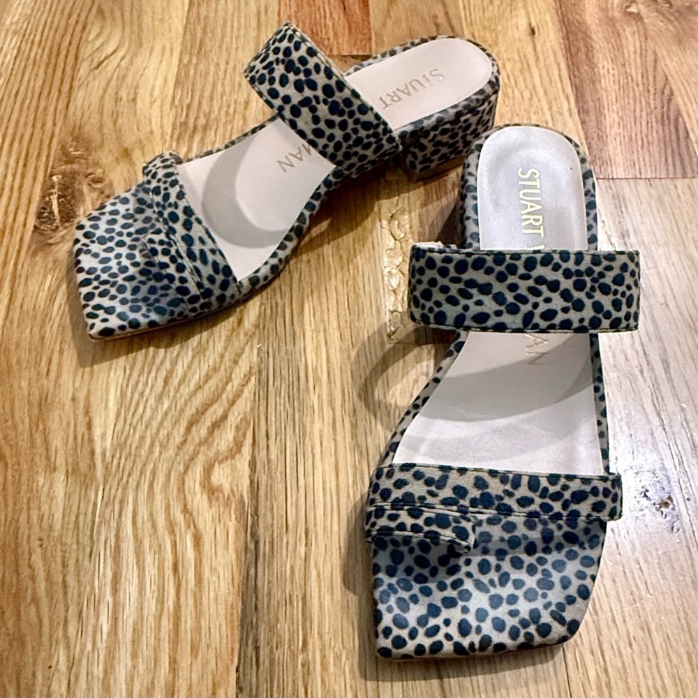 Stuart Weitzman Maisie 35 Slide Sandals Leopard Print Size 6 - Picture 7 of 9